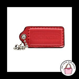 2" Medium COACH Pink Patent Leather Nickel Key Fob Bag Charm Keychain Hang Tag